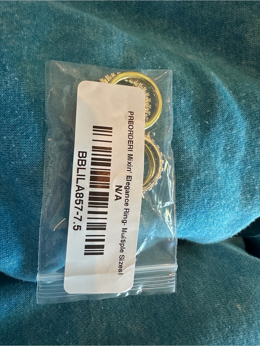 BB Lila Mixin’ Elegance Gold and Silver Quad Band Crystal Ring NWT 7.5 - Picture 5 of 5